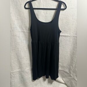 A New Day Black Babydoll Tank Dress • Sleeveless Scoop Neck • Size Large